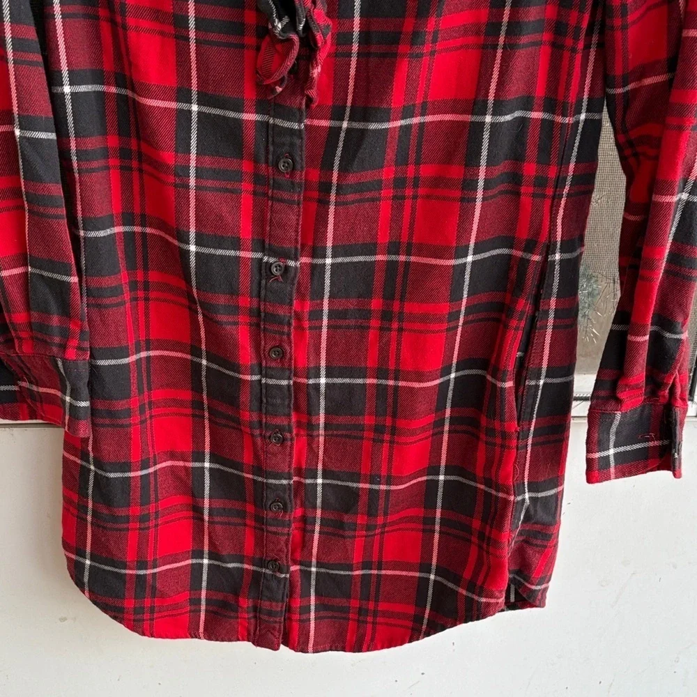 Ralph Lauren Red and Black Plaid Button-Up Shirt dress